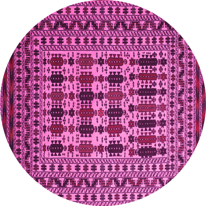 Round Southwestern Pink Country Rug, tr2519pnk