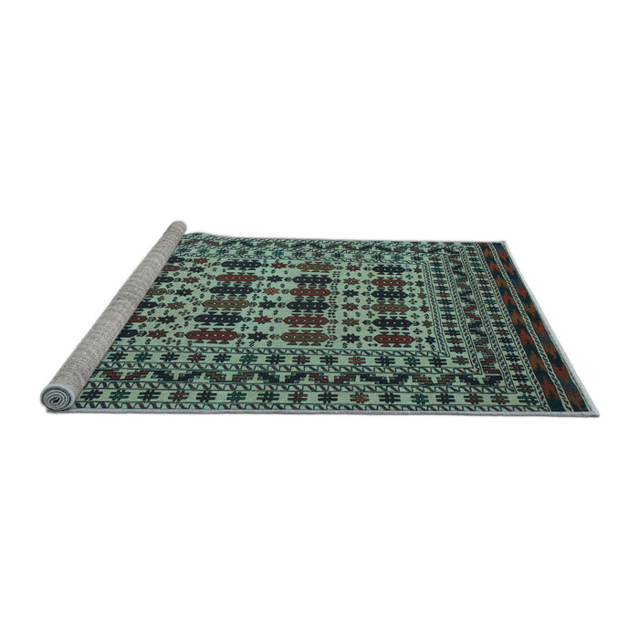 Sideview of Machine Washable Southwestern Light Blue Country Rug, wshtr2519lblu
