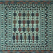 Square Southwestern Light Blue Country Rug, tr2519lblu