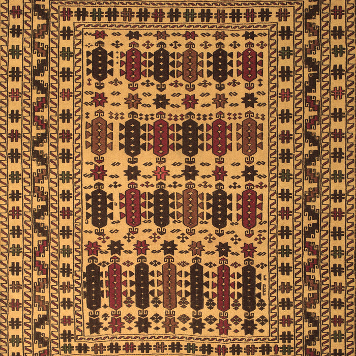 Machine Washable Southwestern Brown Country Rug, wshtr2519brn