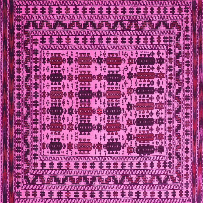 Square Machine Washable Southwestern Pink Country Rug, wshtr2519pnk