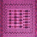 Square Machine Washable Southwestern Pink Country Rug, wshtr2519pnk