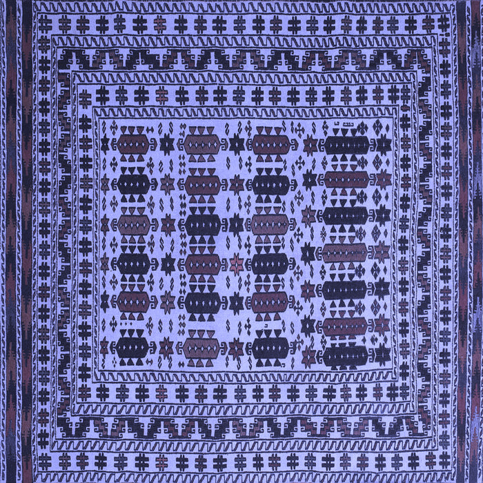 Square Machine Washable Southwestern Blue Country Rug, wshtr2519blu