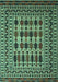 Machine Washable Southwestern Turquoise Country Area Rugs, wshtr2519turq