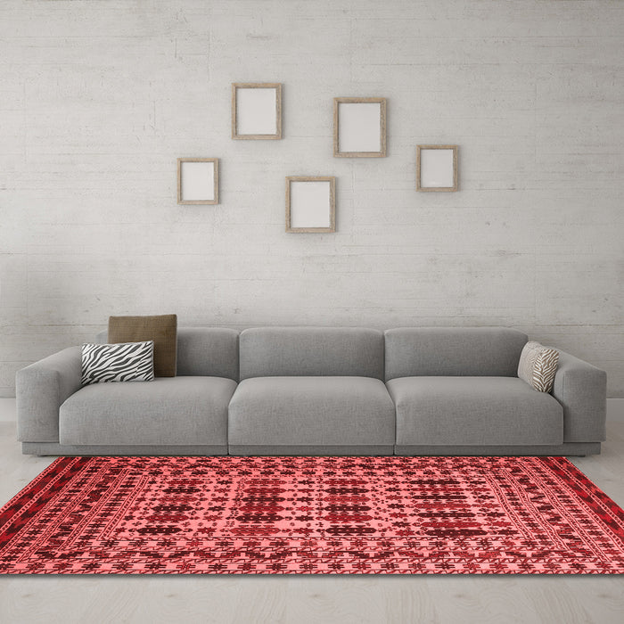 Country Red Washable Rugs