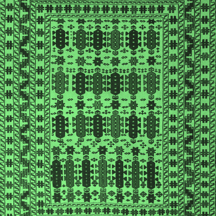 Machine Washable Southwestern Emerald Green Country Area Rugs, wshtr2519emgrn