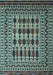 Machine Washable Southwestern Light Blue Country Rug, wshtr2519lblu