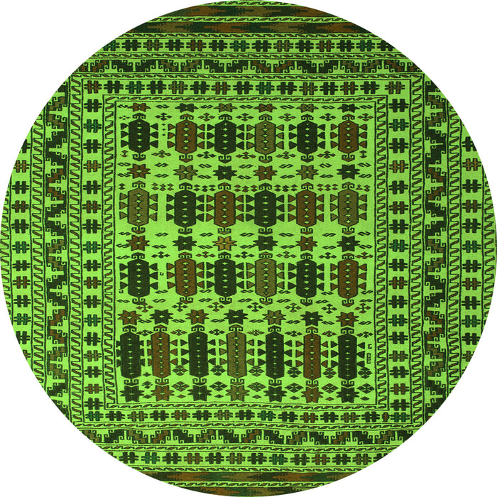 Machine Washable Southwestern Green Country Area Rugs, wshtr2519grn