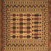 Square Machine Washable Southwestern Brown Country Rug, wshtr2519brn