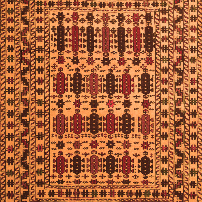 Serging Thickness of Machine Washable Southwestern Orange Country Area Rugs, wshtr2519org