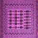 Square Machine Washable Southwestern Purple Country Area Rugs, wshtr2519pur