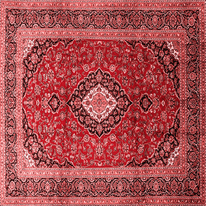 Machine Washable Medallion Red Traditional Rug, wshtr251red
