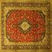 Square Medallion Yellow Traditional Rug, tr251yw