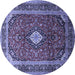 Round Medallion Blue Traditional Rug, tr251blu