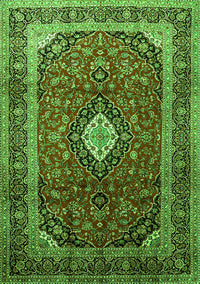 Medallion Green Traditional Rug, tr251grn