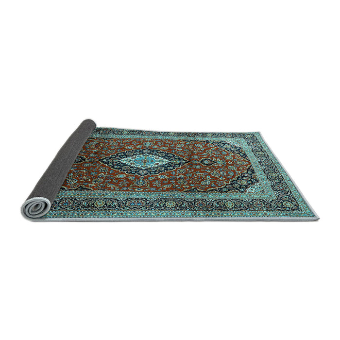 Sideview of Medallion Light Blue Traditional Rug, tr251lblu