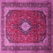 Square Medallion Pink Traditional Rug, tr251pnk