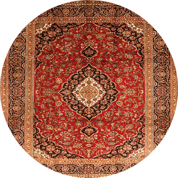 Square Medallion Orange Traditional Rug, tr251org