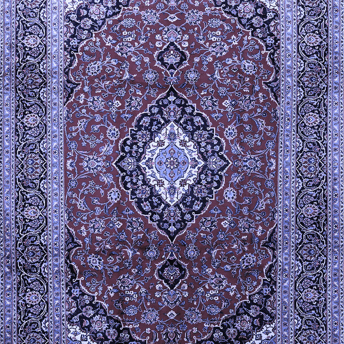 Machine Washable Medallion Blue Traditional Rug, wshtr251blu