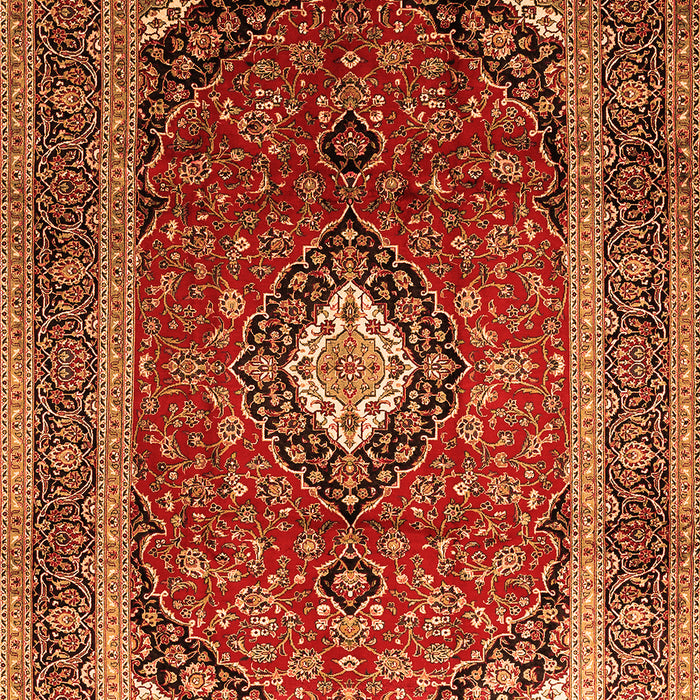 Serging Thickness of Machine Washable Medallion Orange Traditional Area Rugs, wshtr251org
