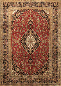 Medallion Brown Traditional Rug, tr251brn