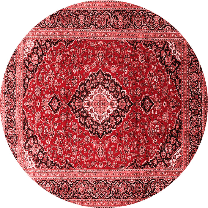 Machine Washable Medallion Red Traditional Rug, wshtr251red