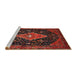 Sideview of Machine Washable Traditional Chestnut Brown Rug, wshtr252