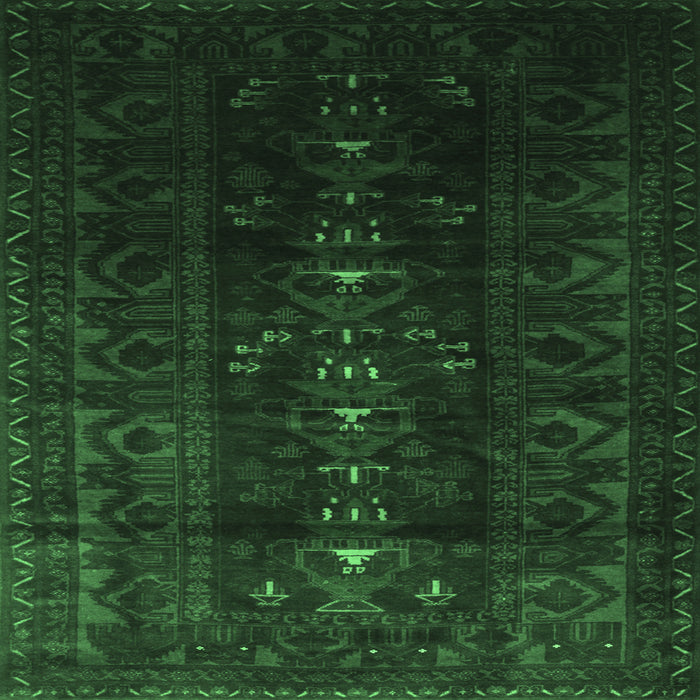 Square Persian Emerald Green Traditional Rug, tr2520emgrn