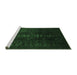 Sideview of Machine Washable Persian Emerald Green Traditional Area Rugs, wshtr2520emgrn