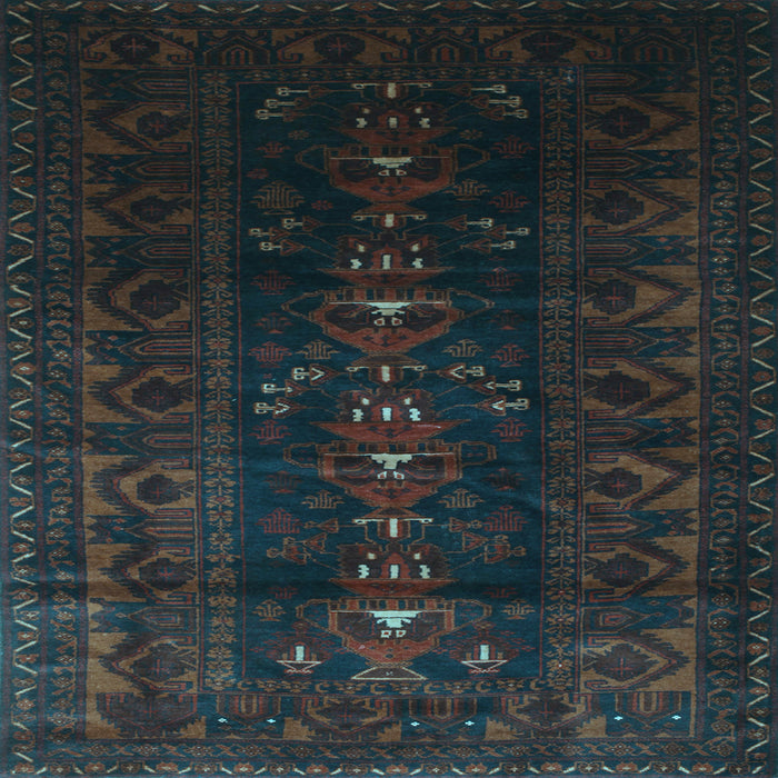 Square Machine Washable Persian Light Blue Traditional Rug, wshtr2520lblu
