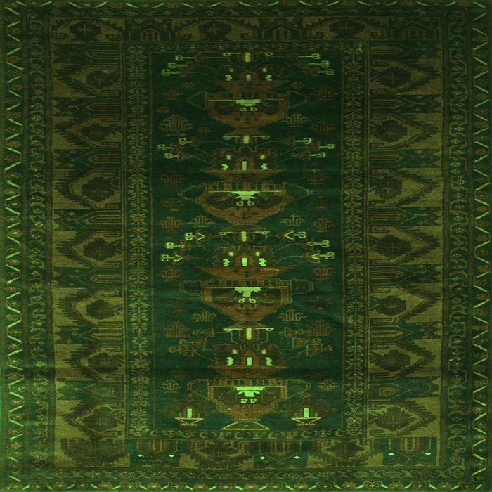 Round Machine Washable Persian Green Traditional Area Rugs, wshtr2520grn