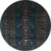 Round Persian Light Blue Traditional Rug, tr2520lblu