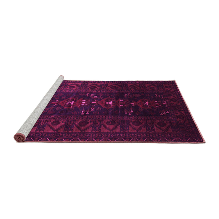 Sideview of Machine Washable Persian Pink Traditional Rug, wshtr2520pnk