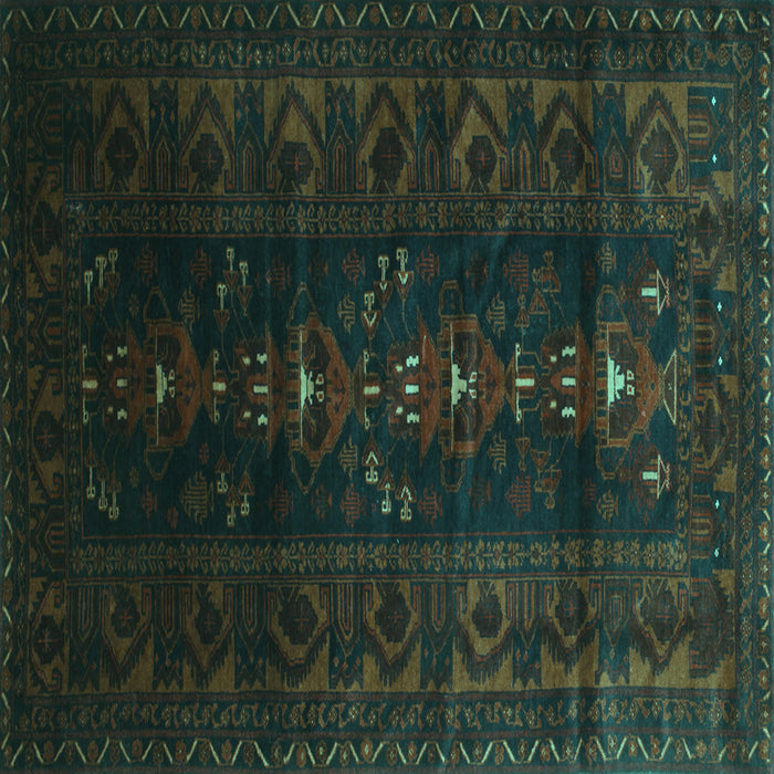 Square Machine Washable Persian Turquoise Traditional Area Rugs, wshtr2520turq
