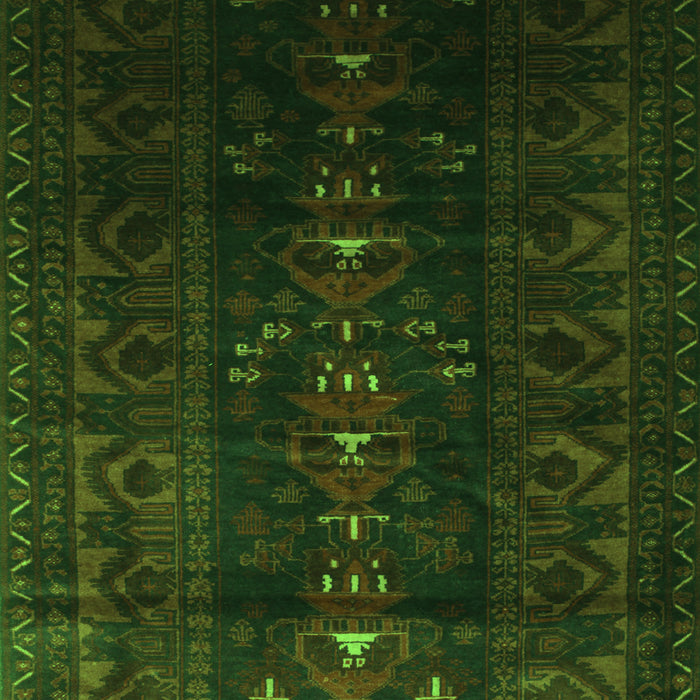 Serging Thickness of Machine Washable Persian Green Traditional Area Rugs, wshtr2520grn