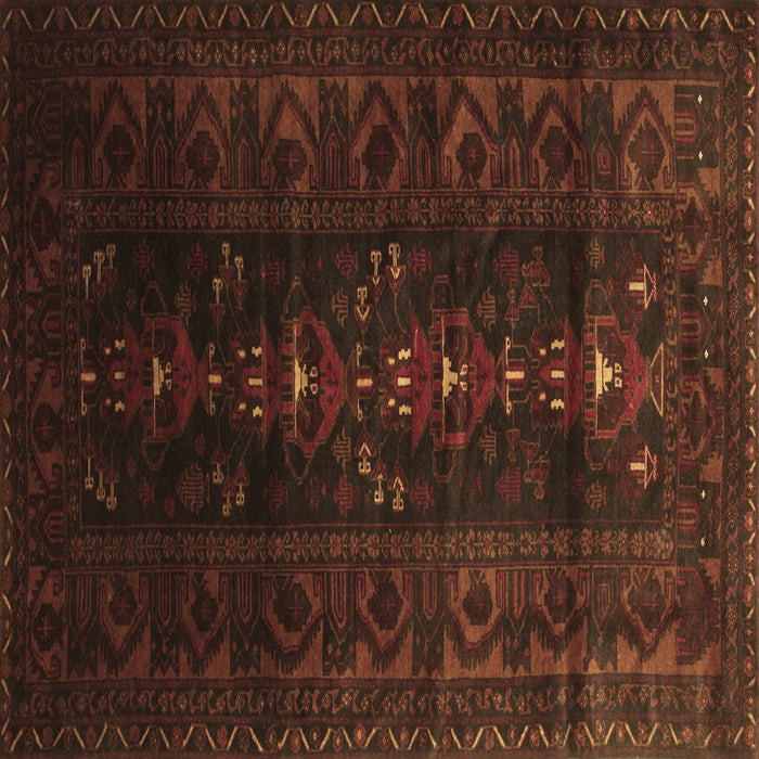 Square Machine Washable Persian Brown Traditional Rug, wshtr2520brn