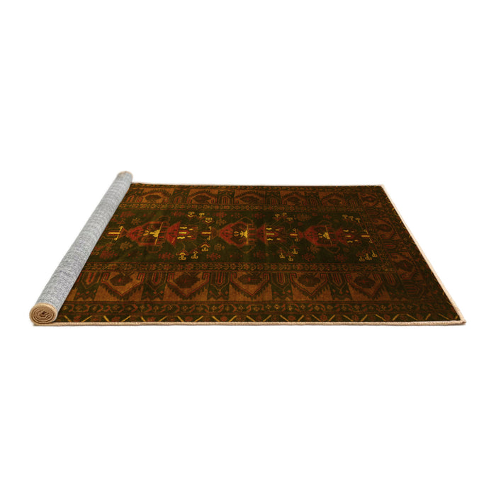 Sideview of Machine Washable Persian Yellow Traditional Rug, wshtr2520yw