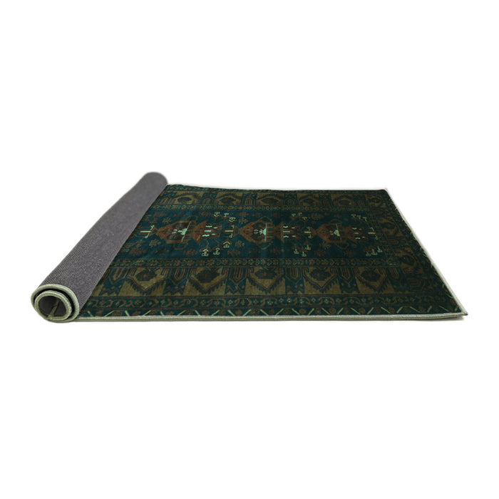Sideview of Persian Turquoise Traditional Rug, tr2520turq