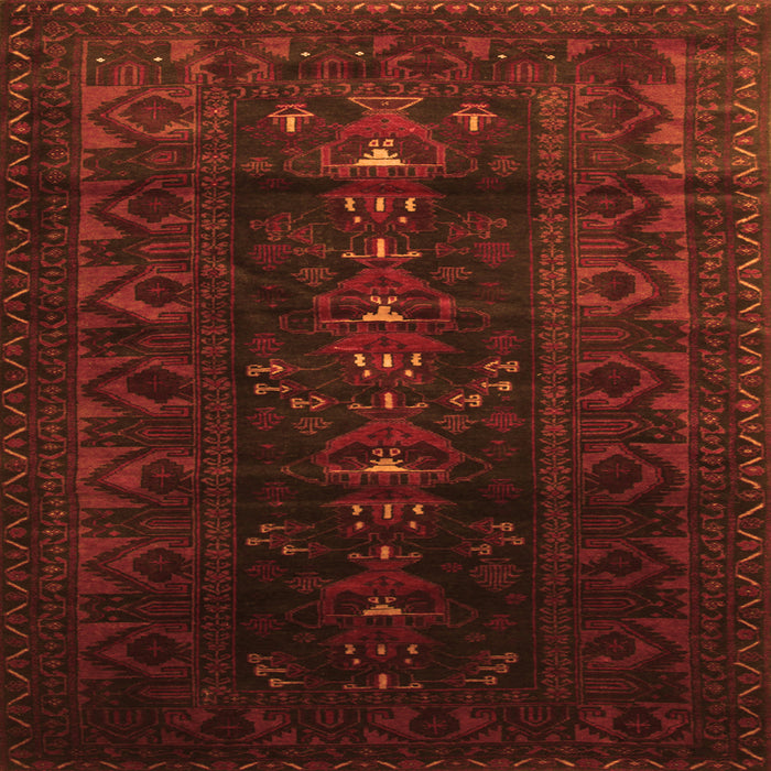 Round Machine Washable Persian Orange Traditional Area Rugs, wshtr2520org