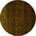 Round Persian Yellow Traditional Rug, tr2521yw