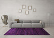 Machine Washable Persian Purple Traditional Area Rugs in a Living Room, wshtr2521pur