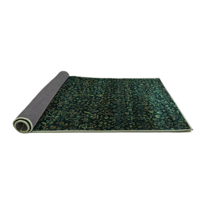 Sideview of Persian Turquoise Traditional Rug, tr2521turq