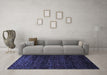 Machine Washable Persian Blue Traditional Rug in a Living Room, wshtr2521blu