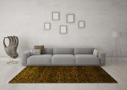 Machine Washable Persian Yellow Traditional Rug in a Living Room, wshtr2521yw