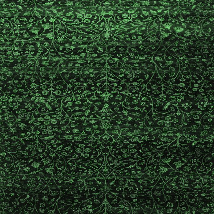 Square Persian Emerald Green Traditional Rug, tr2521emgrn