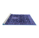 Sideview of Machine Washable Medallion Blue Traditional Rug, wshtr2522blu