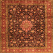 Serging Thickness of Medallion Orange Traditional Rug, tr2522org