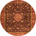 Square Medallion Orange Traditional Rug, tr2522org