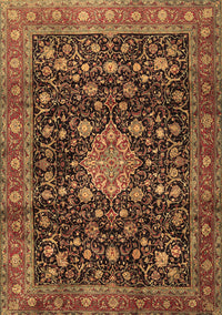 Medallion Brown Traditional Rug, tr2522brn