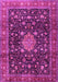 Machine Washable Medallion Pink Traditional Rug, wshtr2522pnk